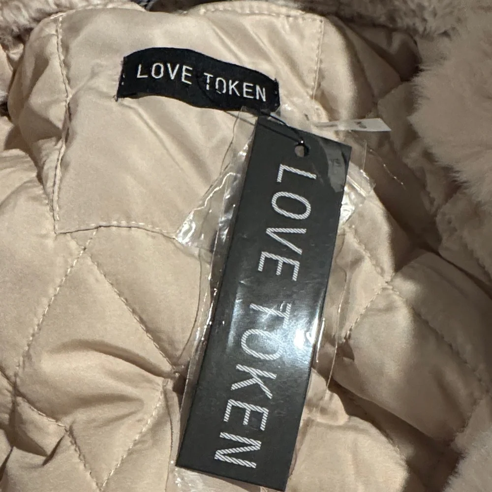 Love Token Light Blue Denim Jacket with Cream Fur Trim - Picture 2 of 5